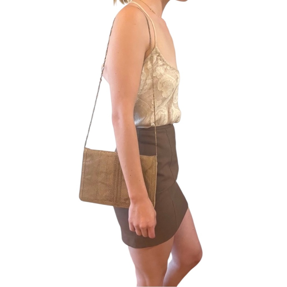 Vintage Brown Linen Lined High Waisted A-Line Mini Skirt - Size Small / 4 - Picture 5 of 16